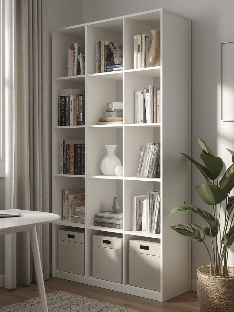 bookshelf white in action